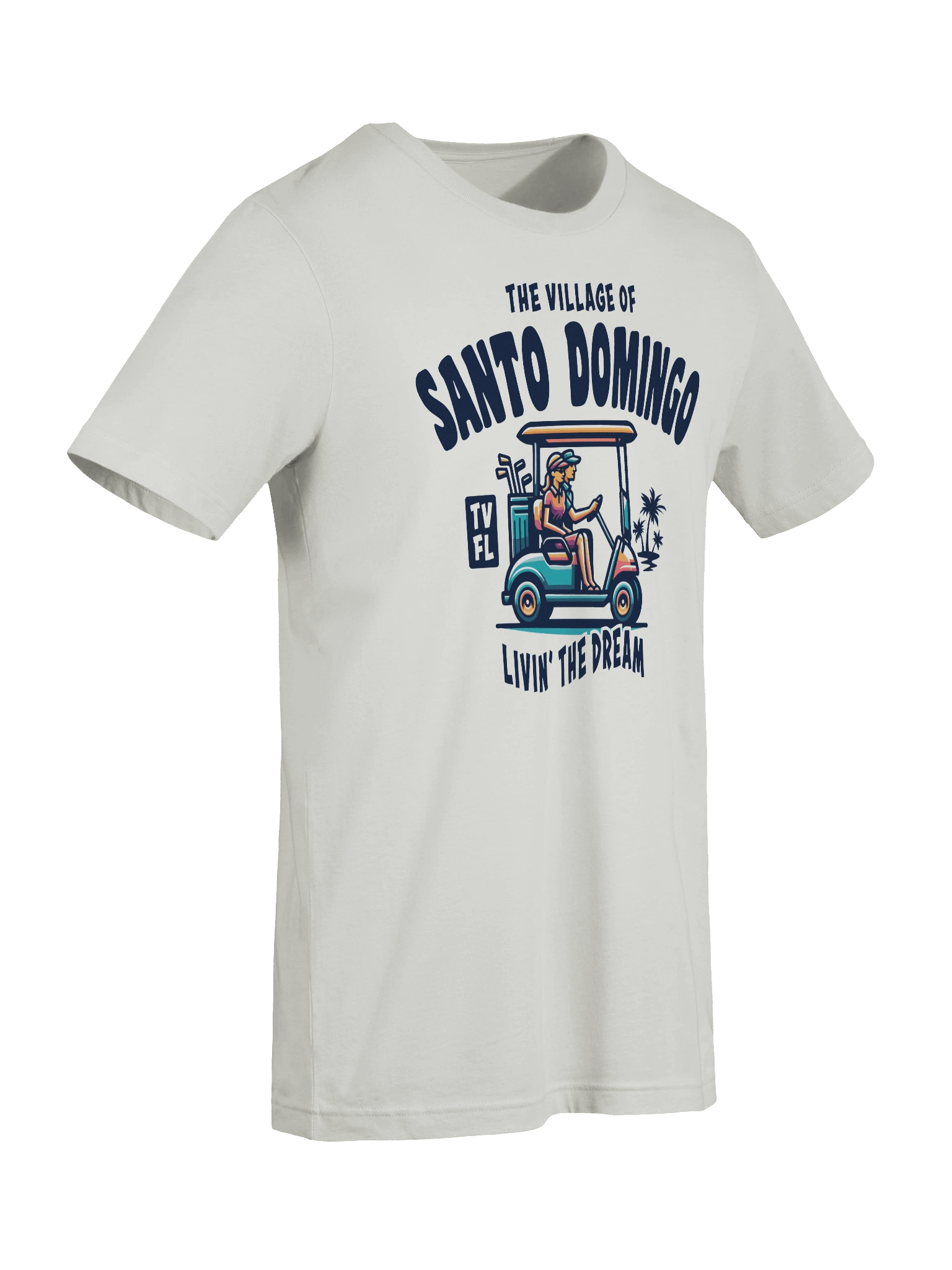 The Village of Santo Domingo TV FL Golf Cart Design T-Shirt product image (79)