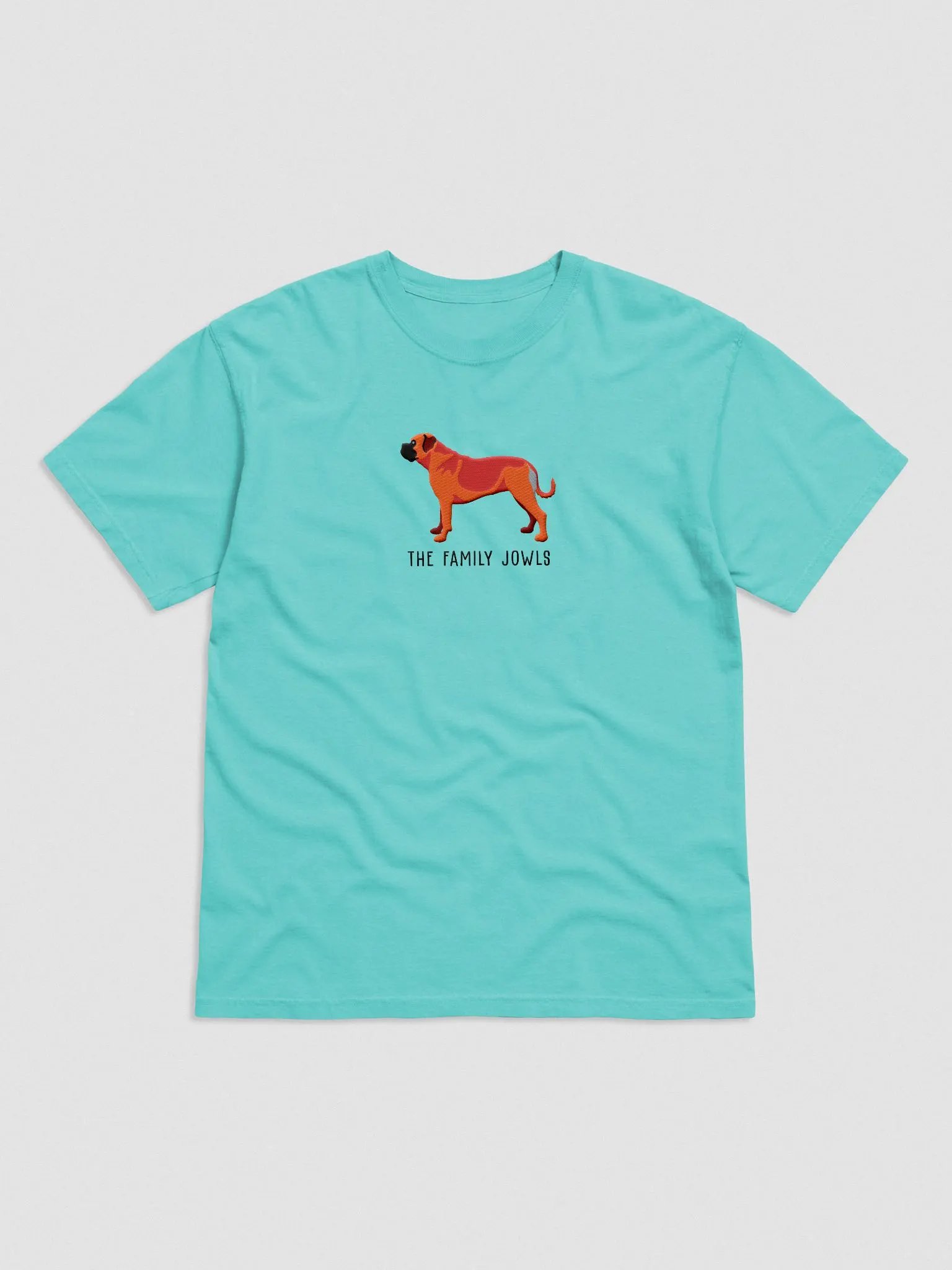 The Family Jowls T-Shirt(Embroidered) of a Bullmastiff(Red) product image (4)
