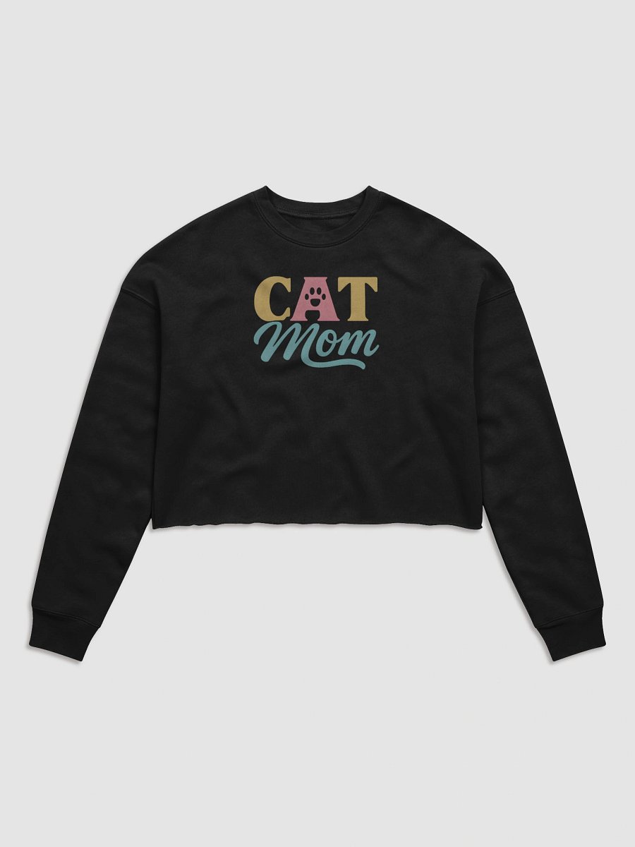 Cat Mom Crop Top | Trendy Feline Lover Shirt with Paw Print Heart product image (1)