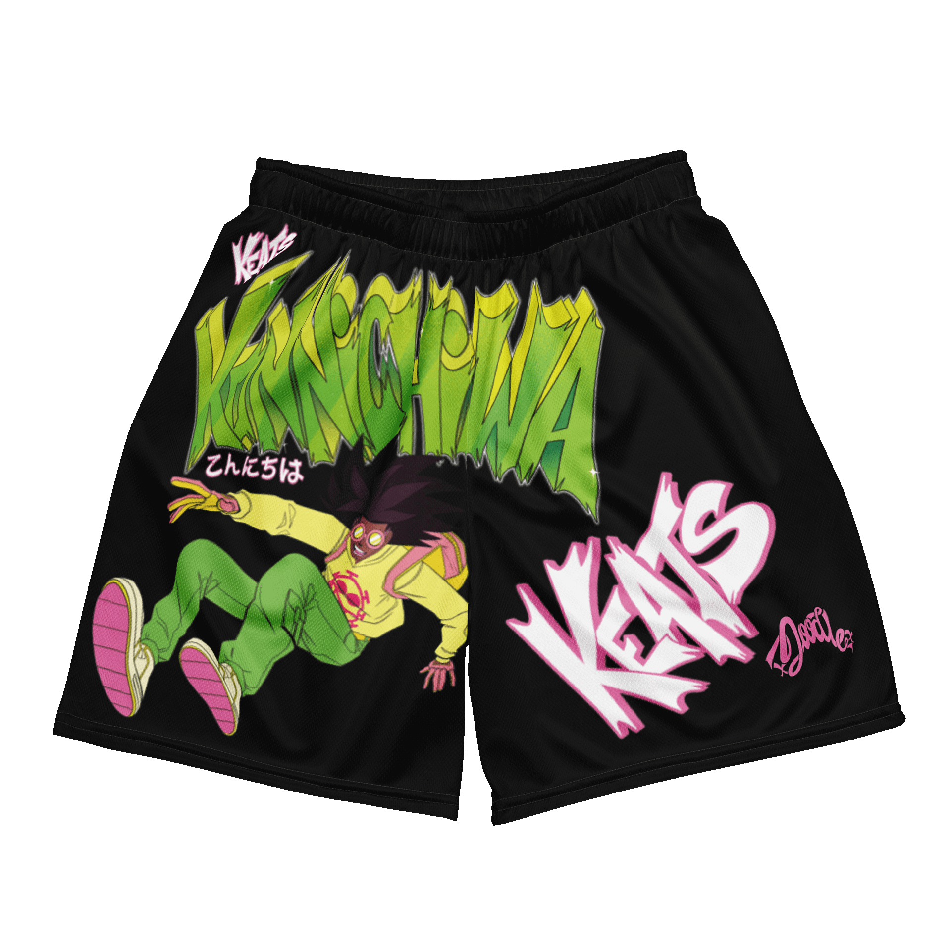 KONNICHIWA - Black Mesh Shorts (with pockets) product image (1)