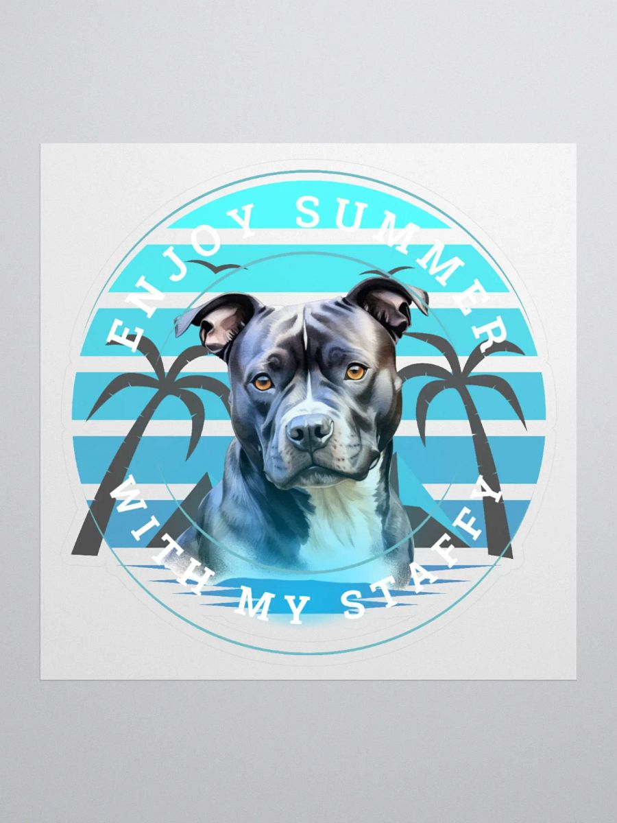 Enjoy Summer With My Staffy Kiss Cut Sticker product image (1)