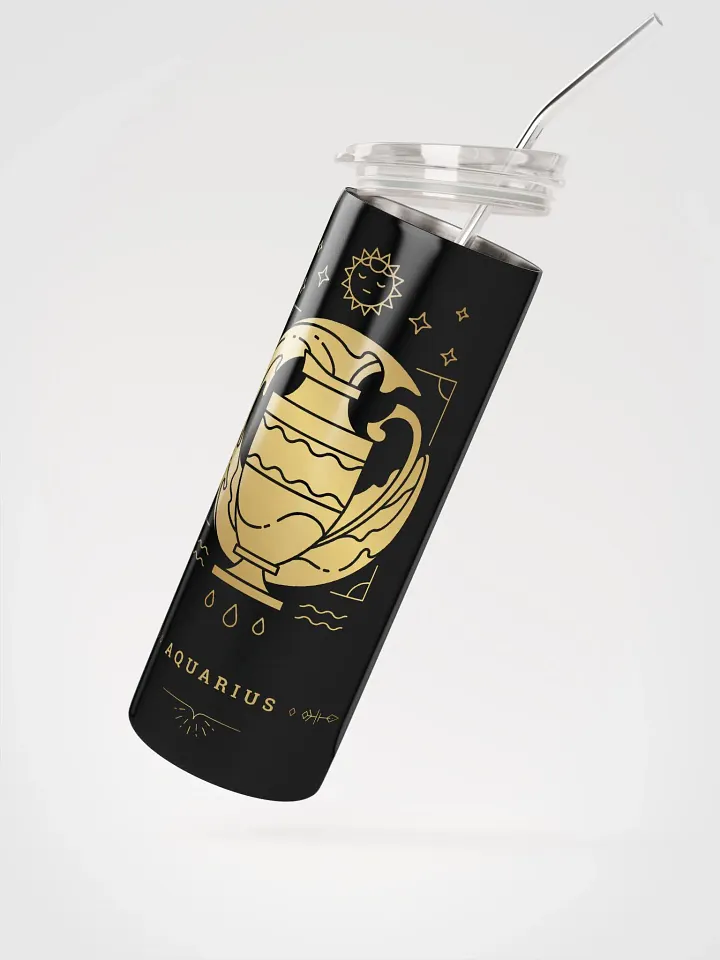 Aquarius Gold Rush: Zodiac Stainless Steel Tumbler for Celestial Glam! ✨♒ product image (2)