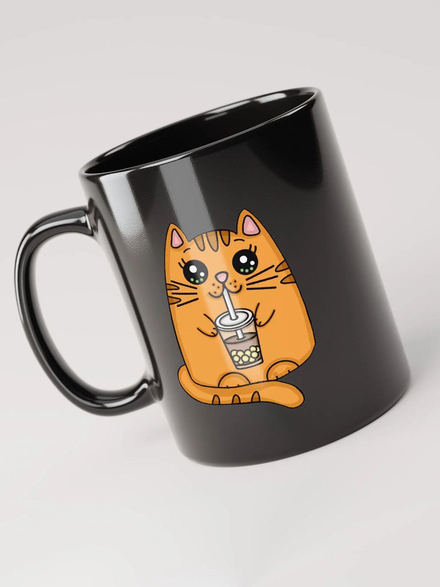 Cute Orange Cartoon Cat Drinking Boba product image (5)