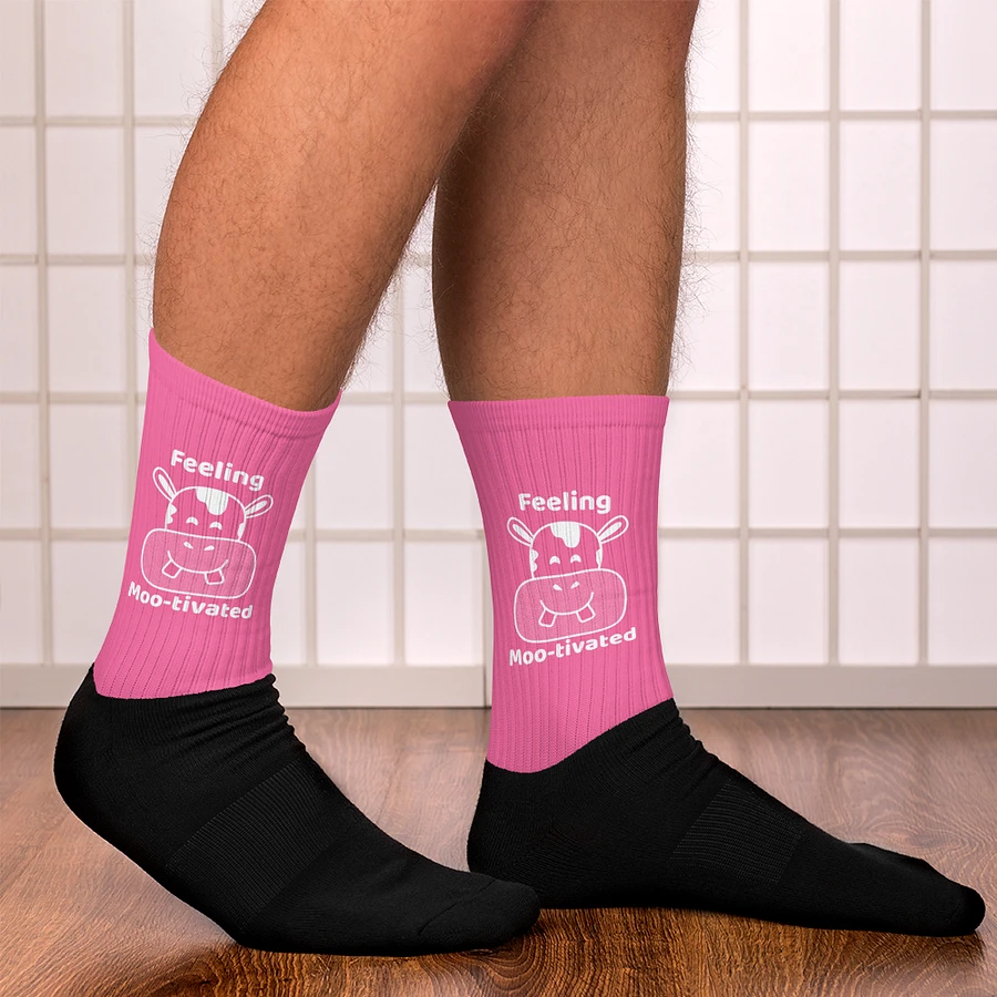 Feeling Mootivated Pink Cow Socks product image (14)