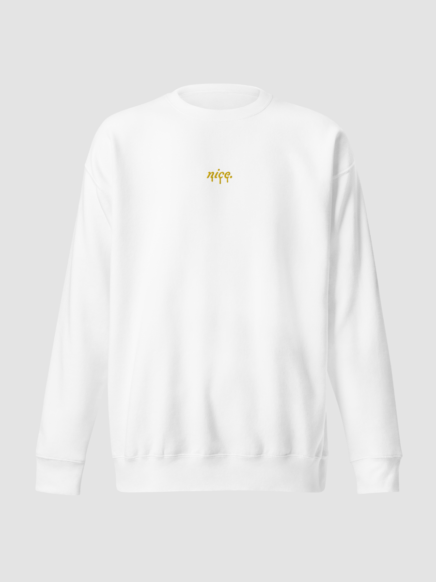 Premium 'Nice.' Drip Sweatshirt (White) product image (6)