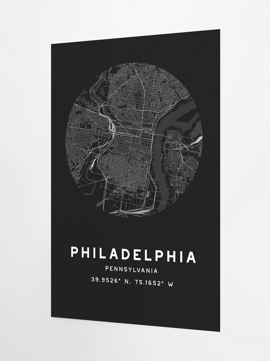 Philadelphia Street Map Poster – Black Minimalist Circular City Art product image (5)
