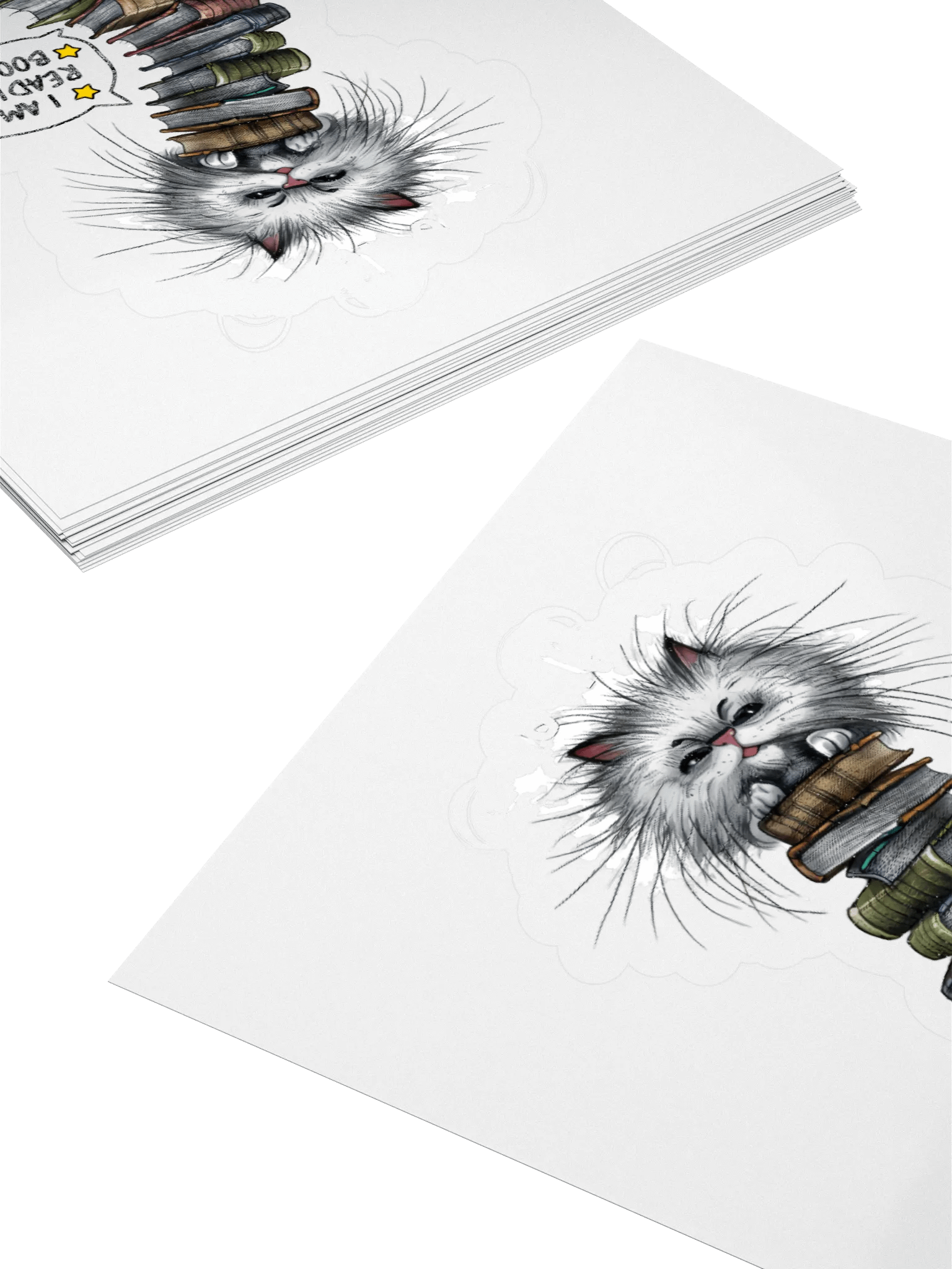 Whiskers and Words Kiss Cut Stickers product image (13)