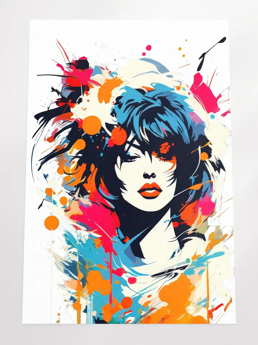 Abstract Woman v13 - Vintage Style Poster - Rock Girl - Large 24x36 Inches product image (4)