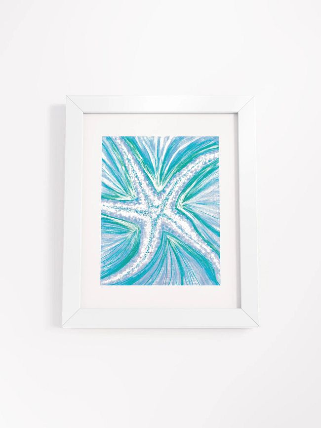 WALL ART | Bright Cyan Starfish