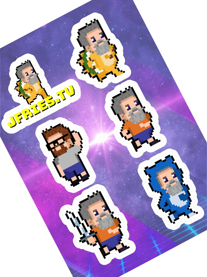 JFries.TV Pixel Characters Sticker Sheet product image (1)