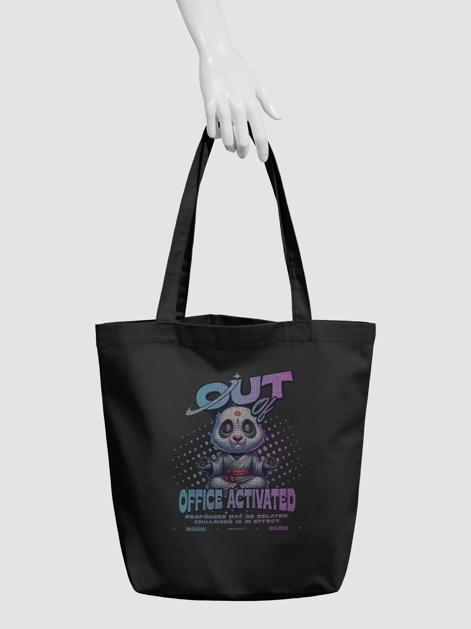 Out of Office Chillmode Panda Activated Tote Bag product image (5)
