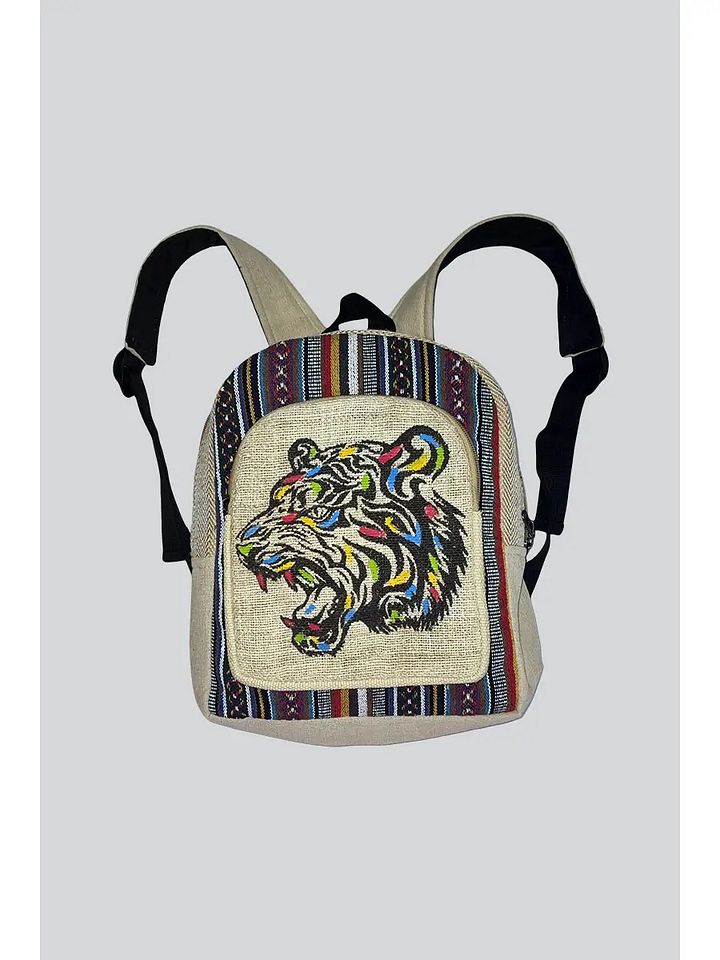 Tiger Pattern Hemp & Cotton Backpack product image (1)