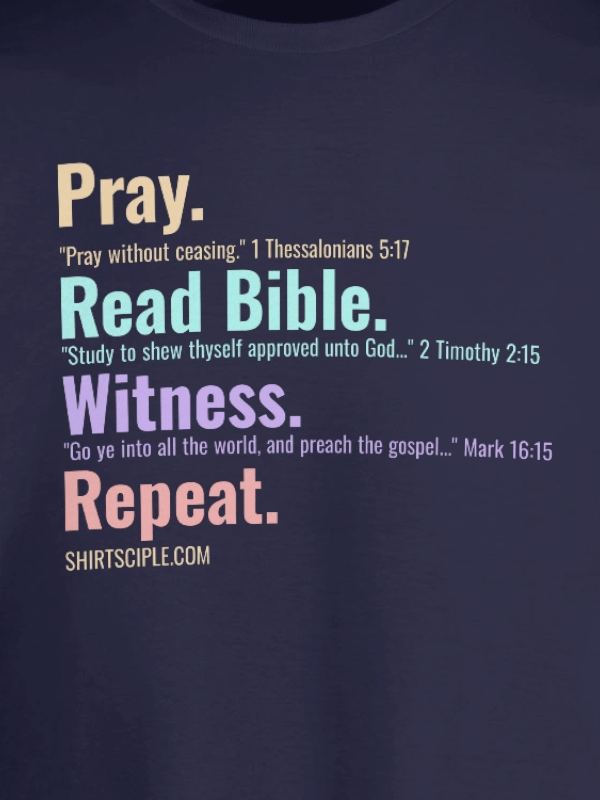 Pray Read Bible Witness Repeat T-Shirt product image (2)