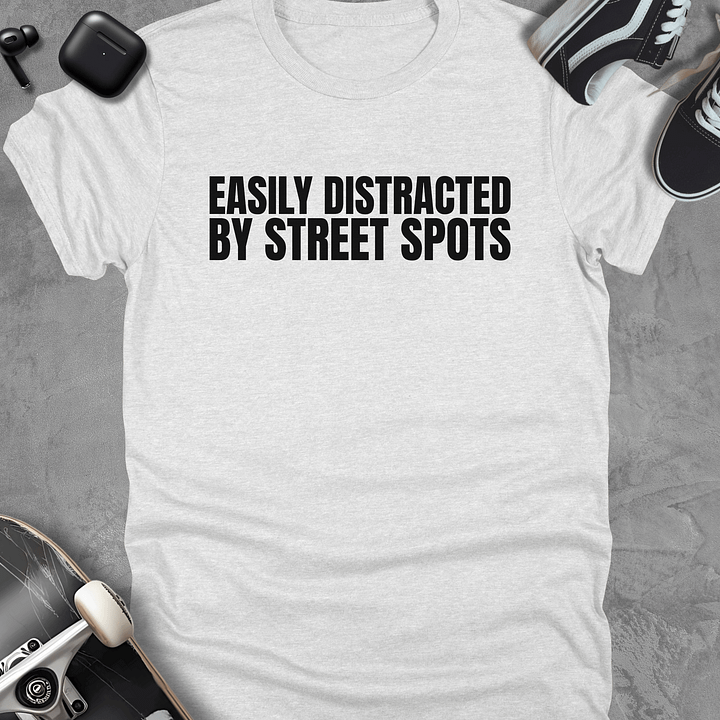 Easily distracted by street spots, Funny Skateboarding t-shirt, Unisex product image (3)