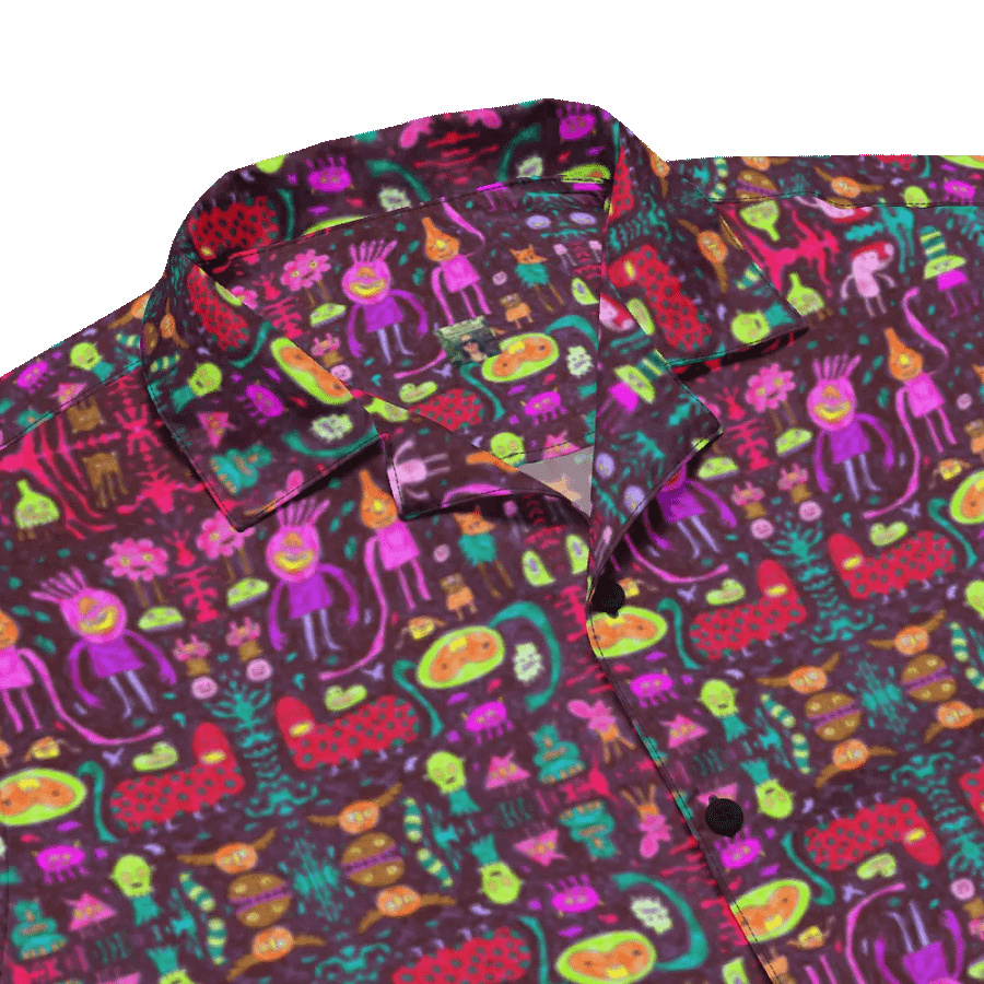 Abstract Darker Doodle Creatures Unisex Hawaiian Shirt product image (7)