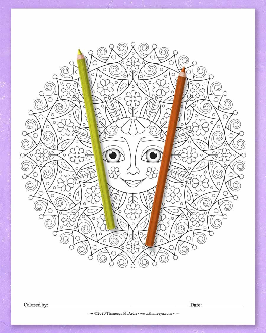 Sun Mandala Coloring Pages product image (7)