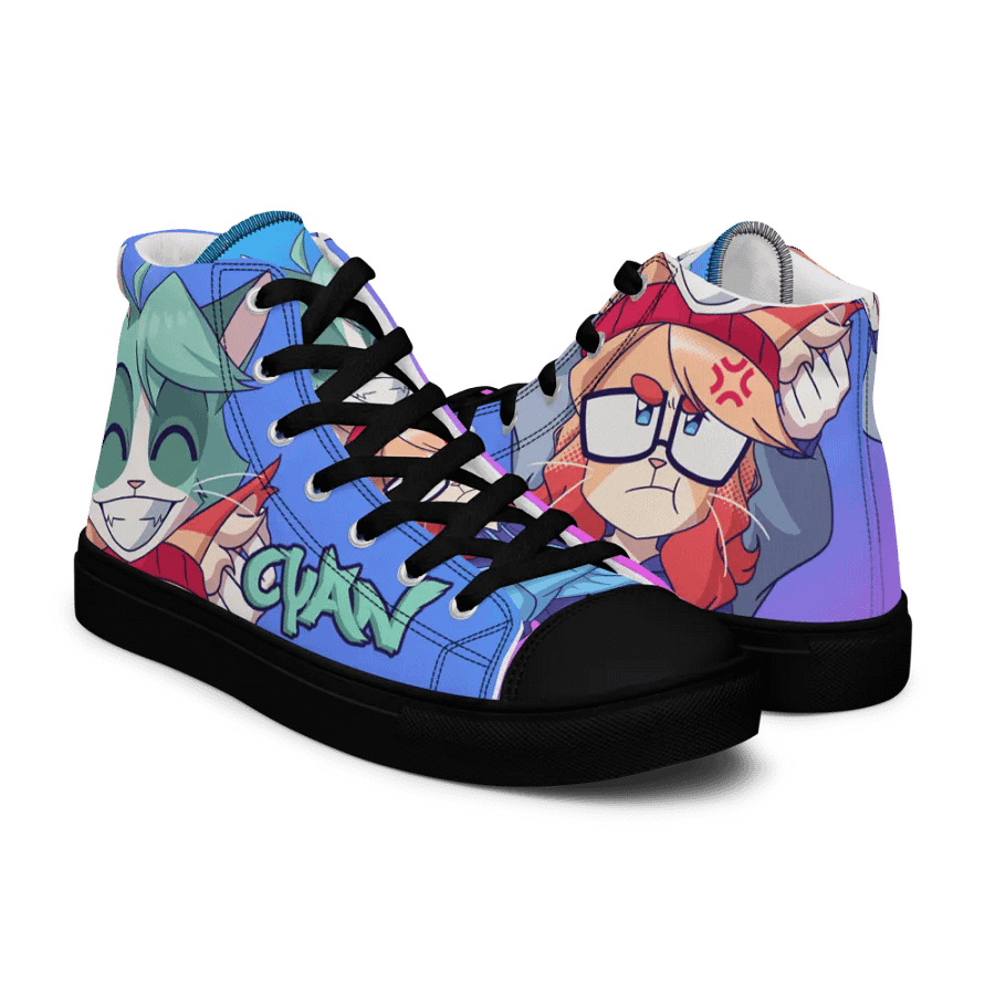 Cyan Teasing Alice's Women's High Top Canvas Shoes product image (11)