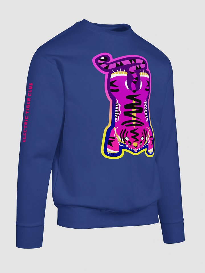 Pink Electric Tiger with Yellow Lightning Bolts - Cotton Sweatshirt product image (2)