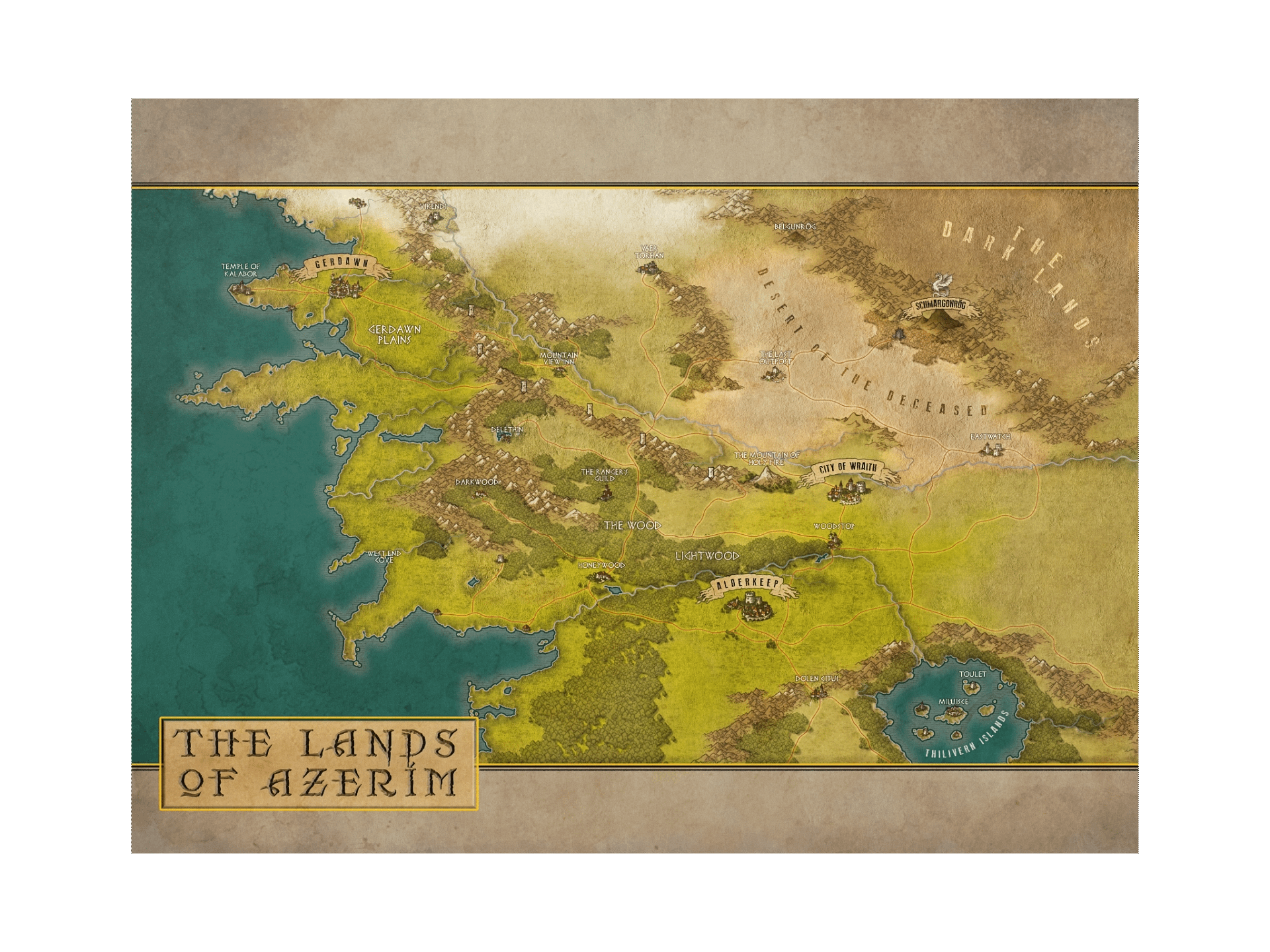 Lands of Azerim Map Poster (18 x 24 inch) product image (1)