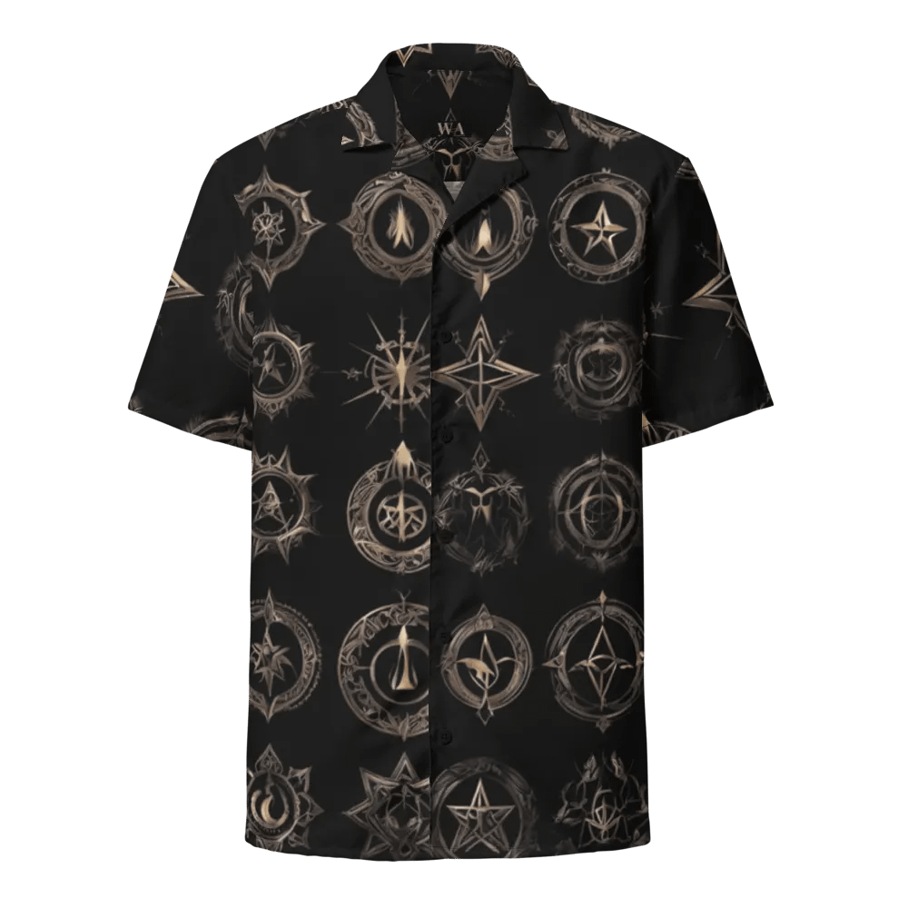 Black & Gold Symbology Hawaiian Shirt product image (2)