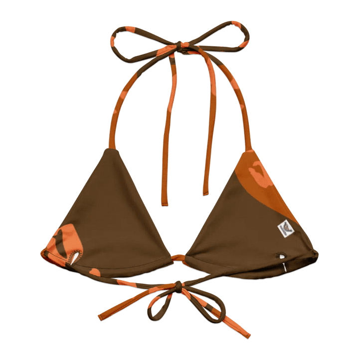 Flowing Orange Leopard All-Over Bikini Top product image (2)