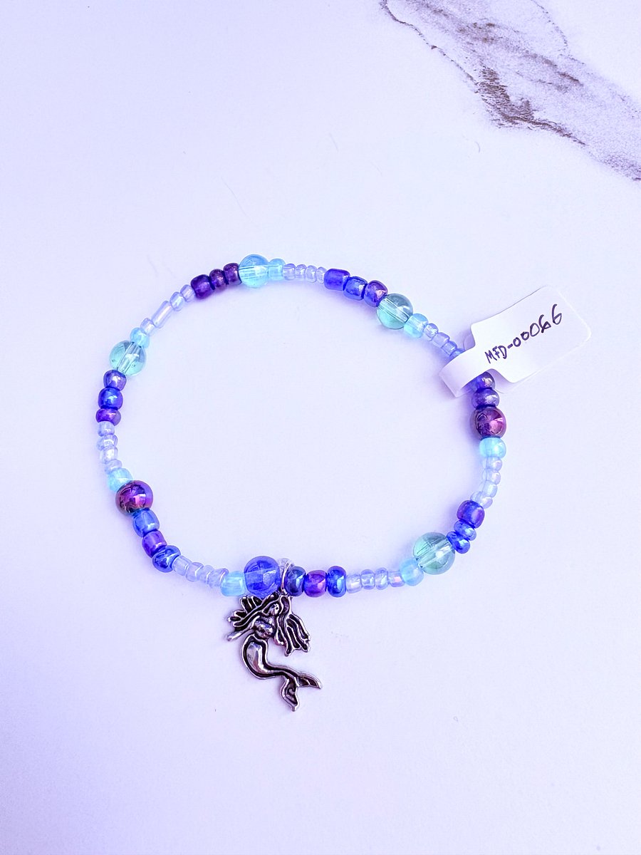 Handmade 7.5" Mermaid Charm Bracelet | Coastal Charm Jewelry by Monique Faella Designs™ | MFD-00066 product image (5)