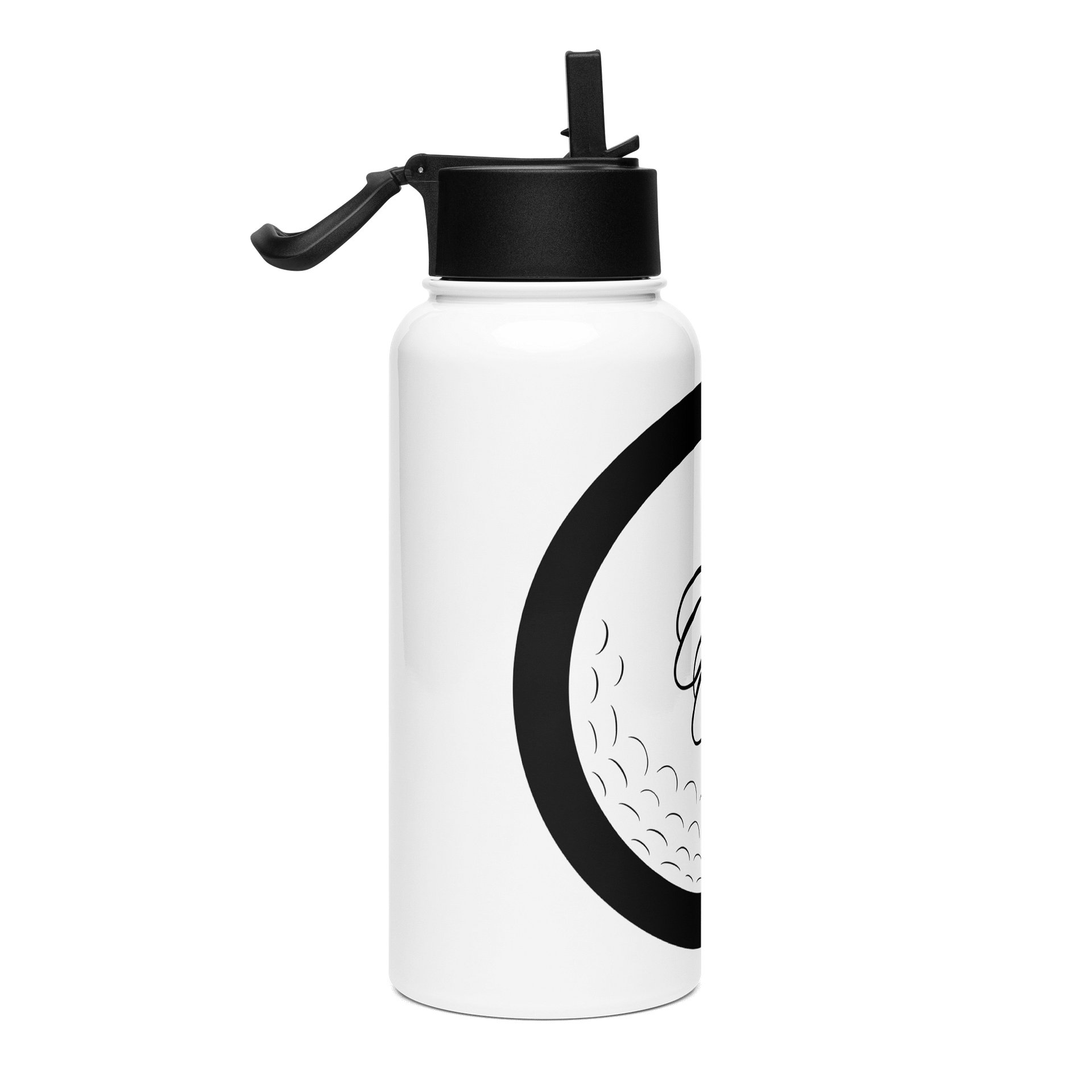 F&F Ball Stainless Steel Water Bottle with a Straw Lid product image (4)