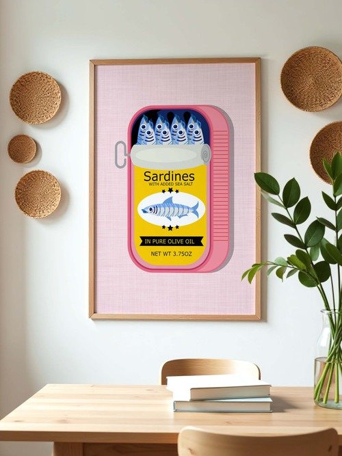 Sardine Wall Art Sardines Print Sardine Tin Vintage Poster Retro Fish Print product image (4)