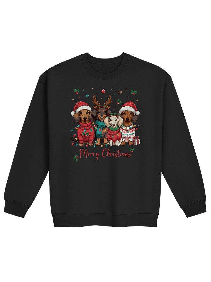 Merry Christmas Dachshund Lights Sweatshirt – Holiday Dog Mom Gift product image (1)