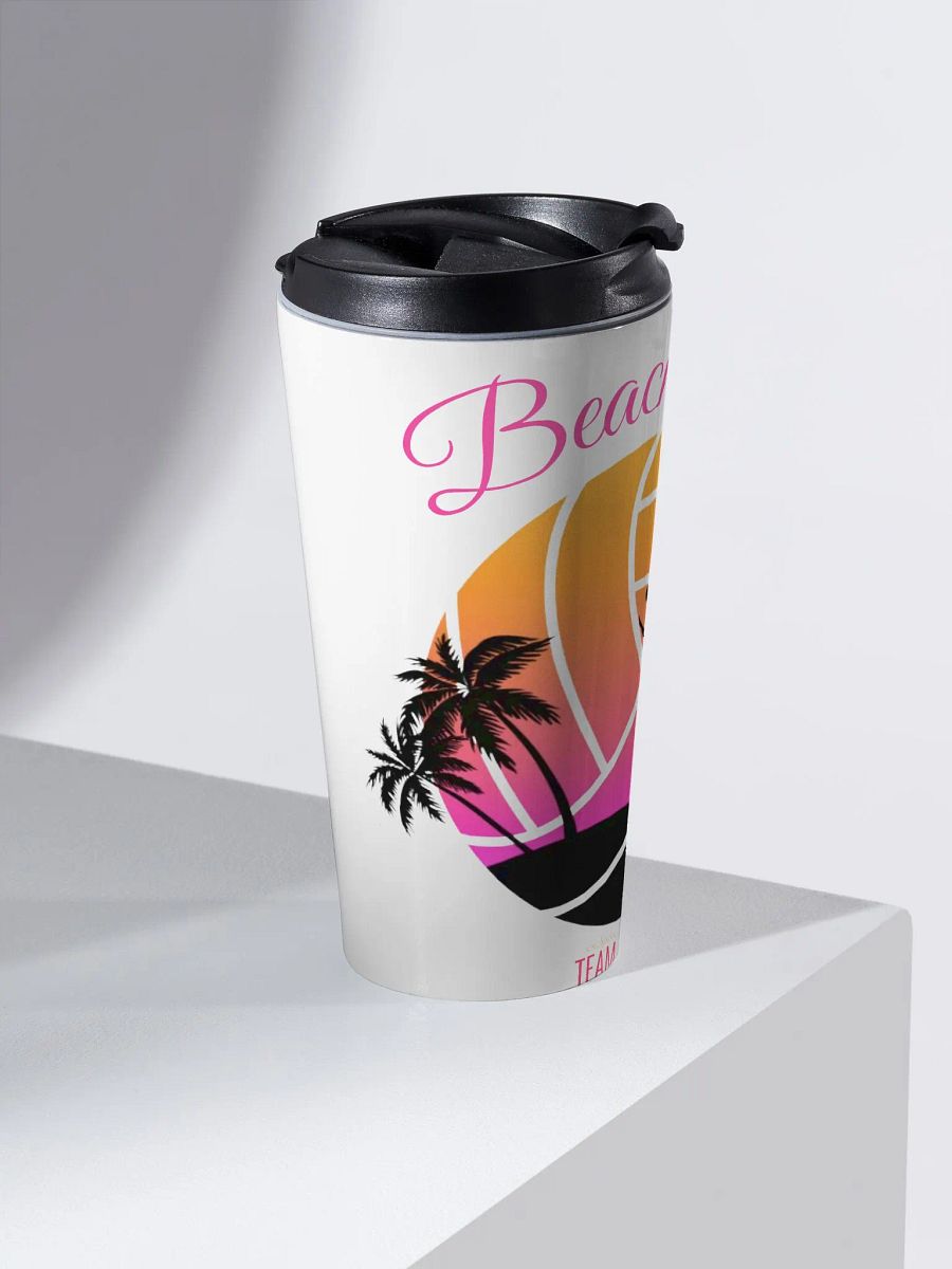 Sunset Volley: Beach Volley Stainless Steel Travel Mug product image (2)