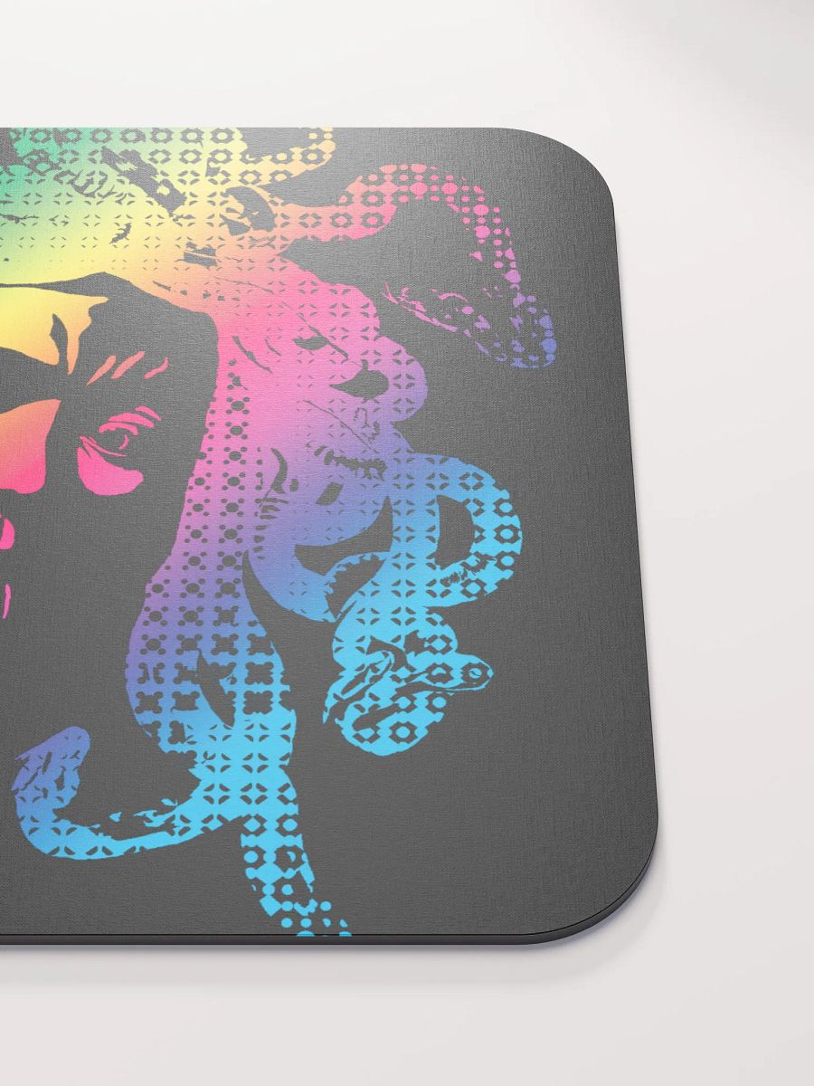 Rainbow Halftone Medusa on Dark CloseUp - Mouse pad product image (5)