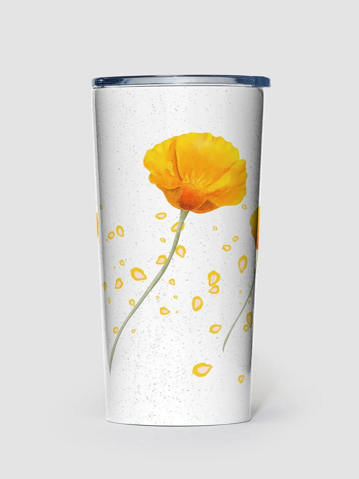 Orange poppy Stainless Steel Tumbler gift for minimalist flower lovers friends colleagues moms product image (1)