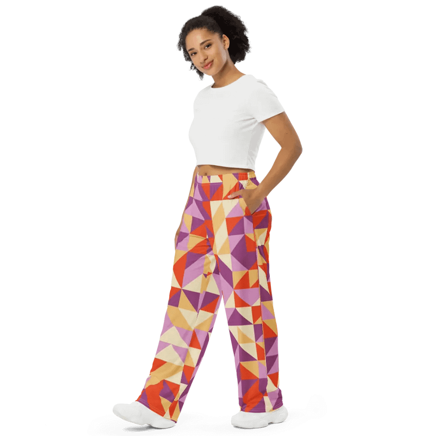 BUIII Dynamic Geometry: Autumn Breeze Wide-Leg Pants product image (4)