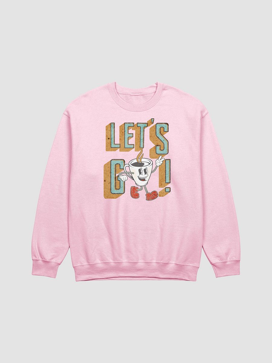 Lets Go Coffee Mascot Cheerful Coffee Peace Sign Crewneck product image (11)