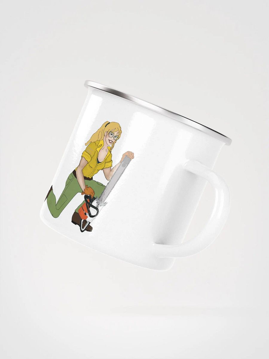 Blonde Chainsaw Pinup Enamel Mug product image (3)