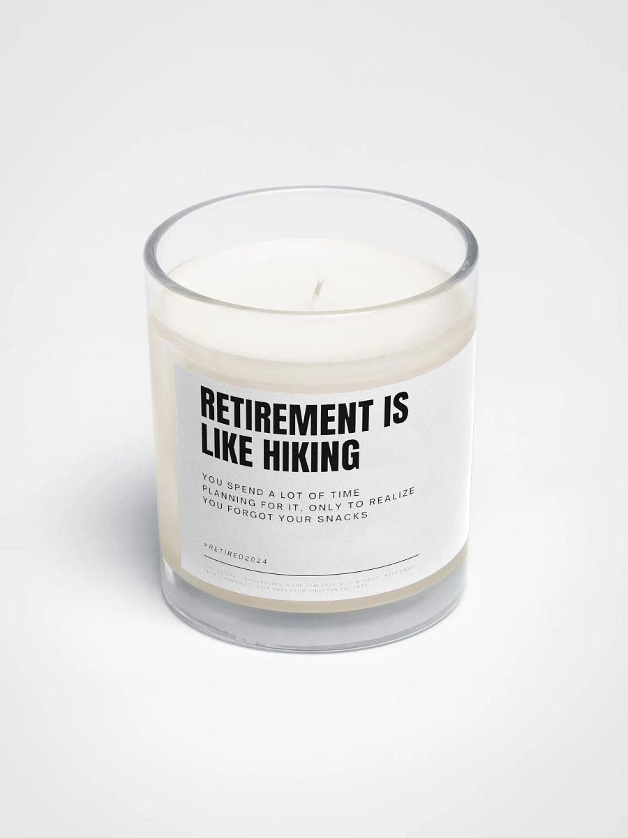 Funny retirement gift for hiker colleague soy wax vegan candle product image (3)