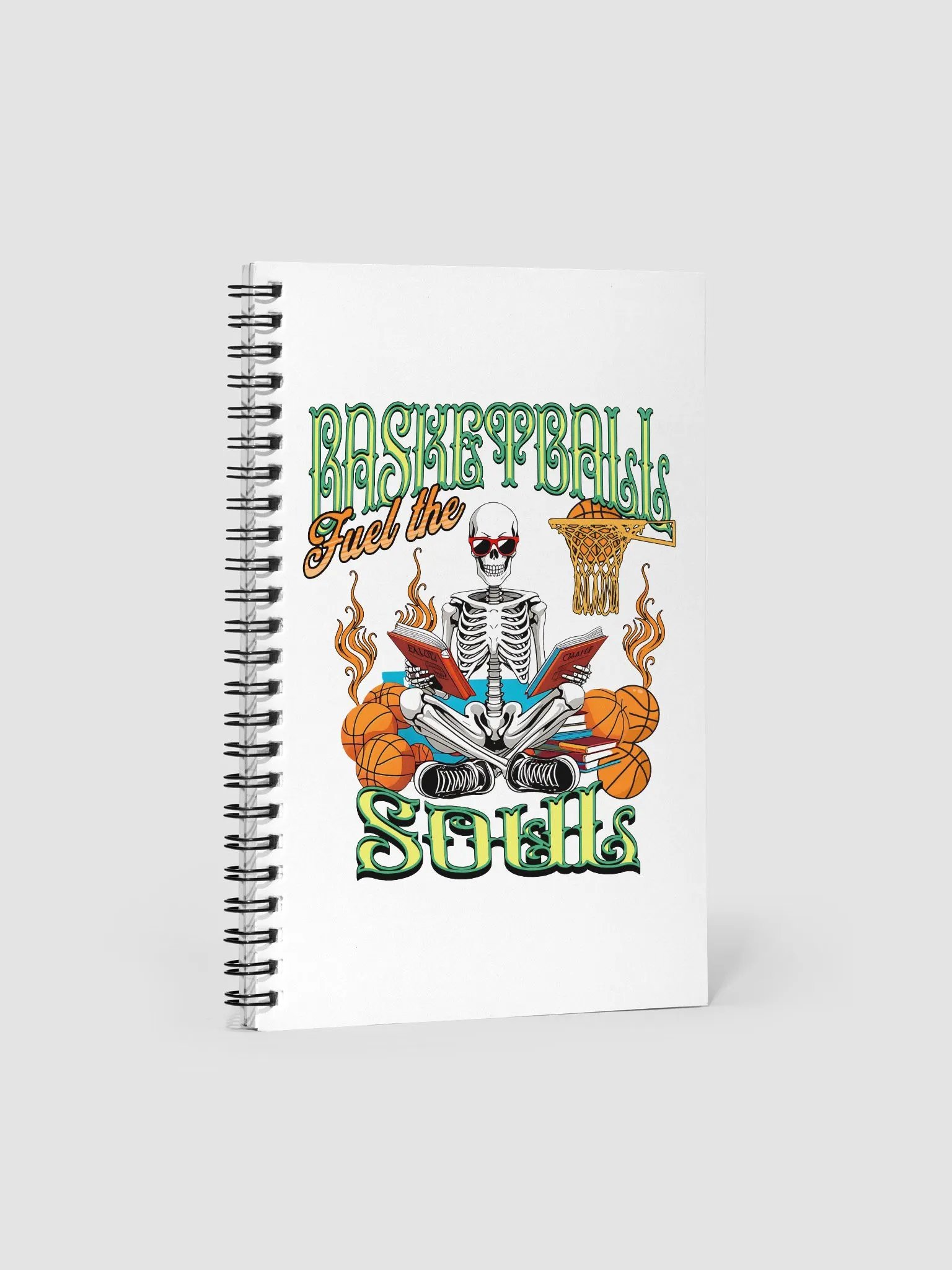 Basketball Fuel The Soul Skeleton Hoop Spiral Notebook product image (1)