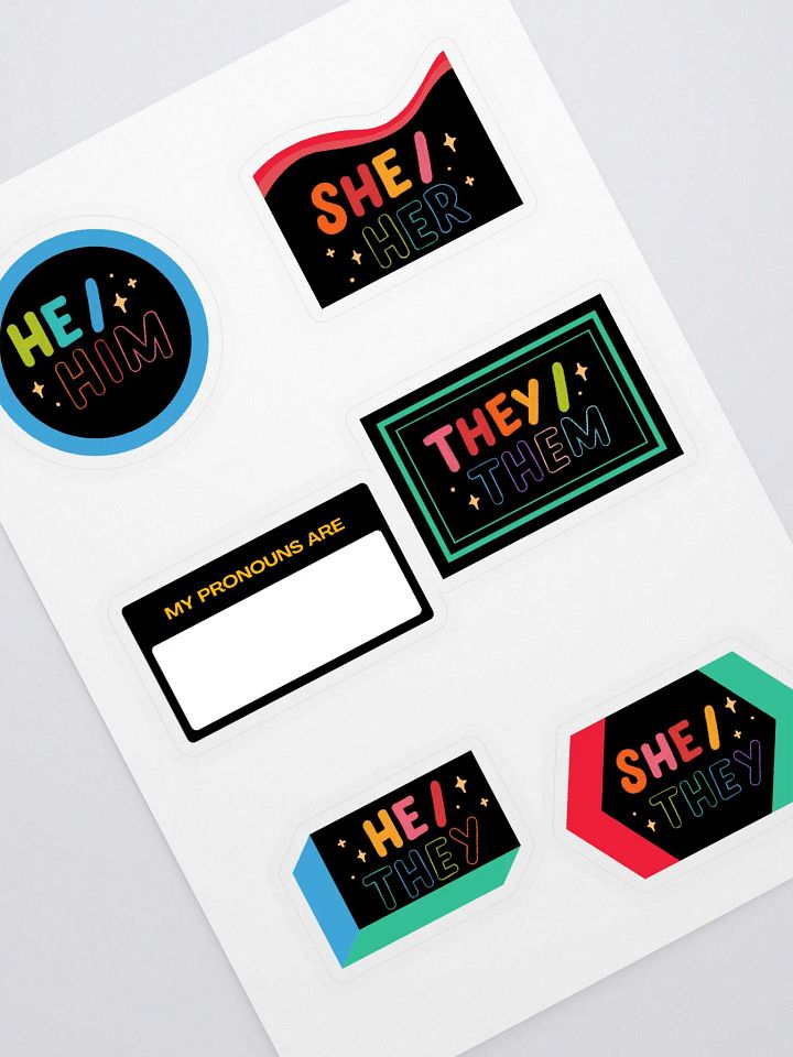 Pronouns LGBTQ+ Full Sticker Sheet product image (1)