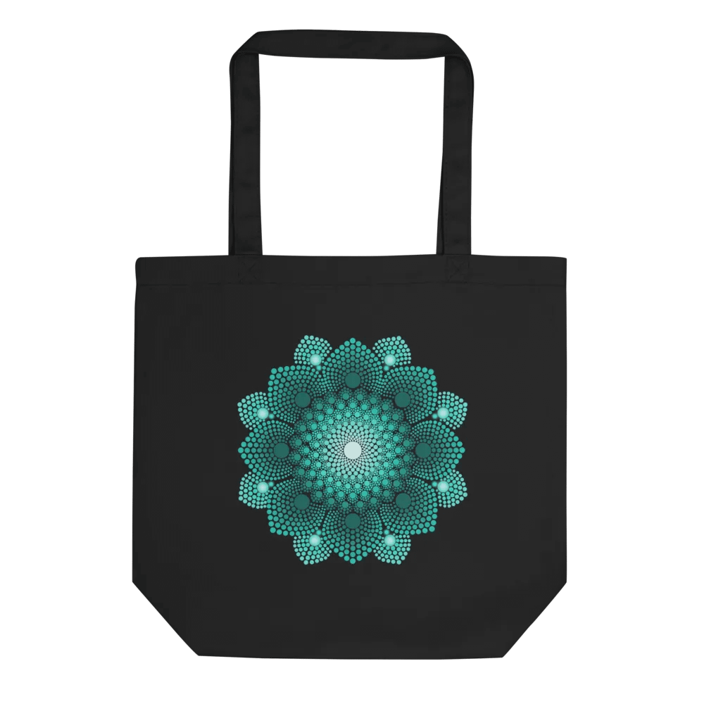 Turquoise Dot Mandala Eco-Friendly Tote Bag product image (3)