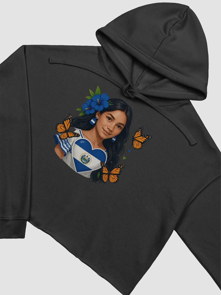 El Salvador Fluttering Flag Crop Hoodie product image (10)