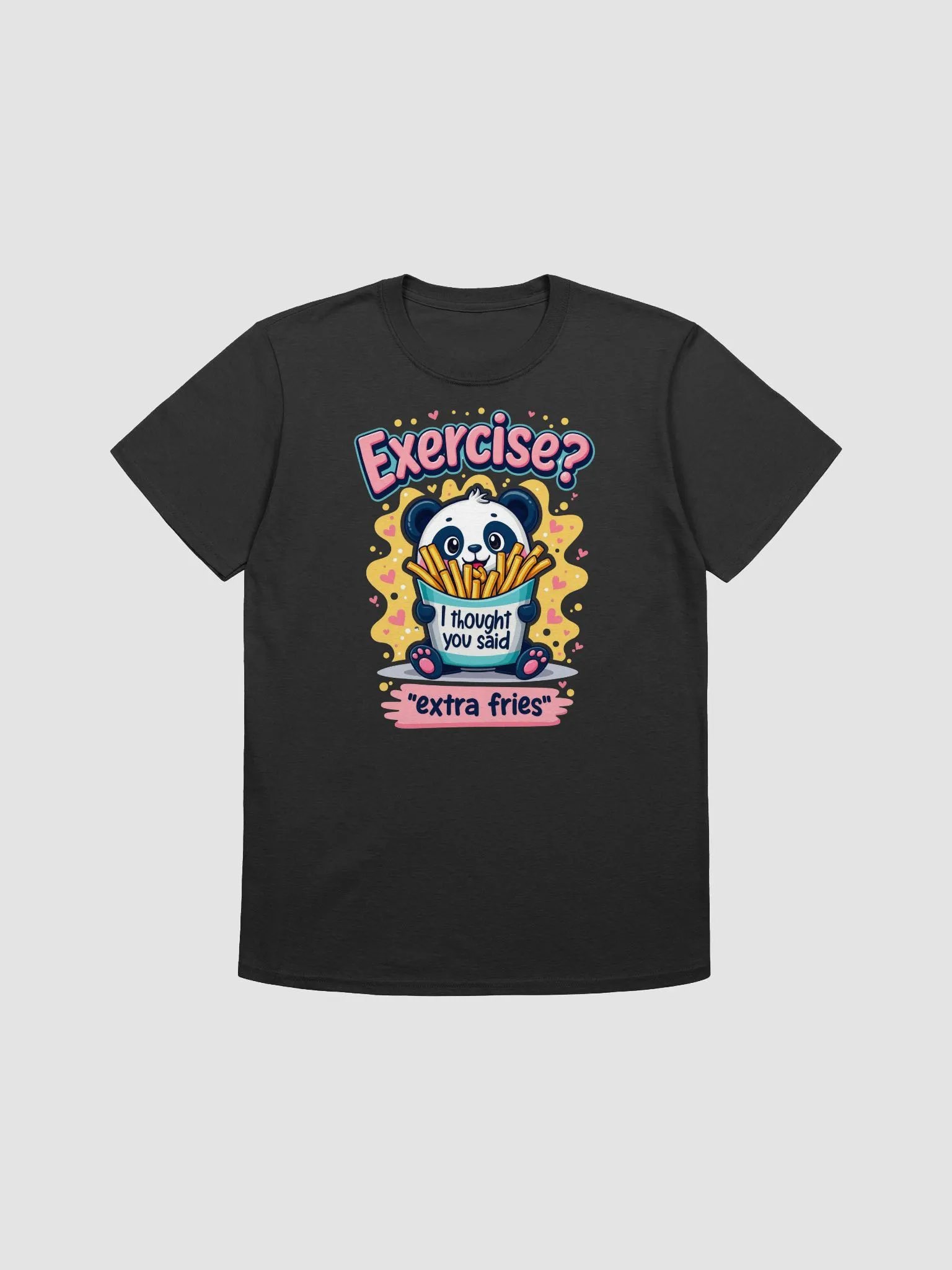 Panda Exercise Extra Fries T-Shirt product image (7)