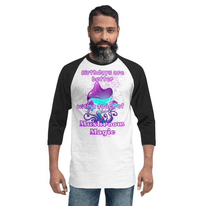 Mushroom magic Birthday raglan tee product image (2)