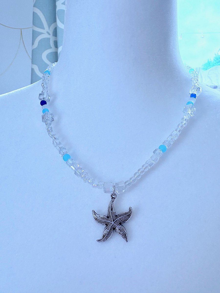 Silver Tone | Seaside Radiance | Starfish Pendant Necklace by Monique Faella Designs™ | MFD-00132 product image (1)
