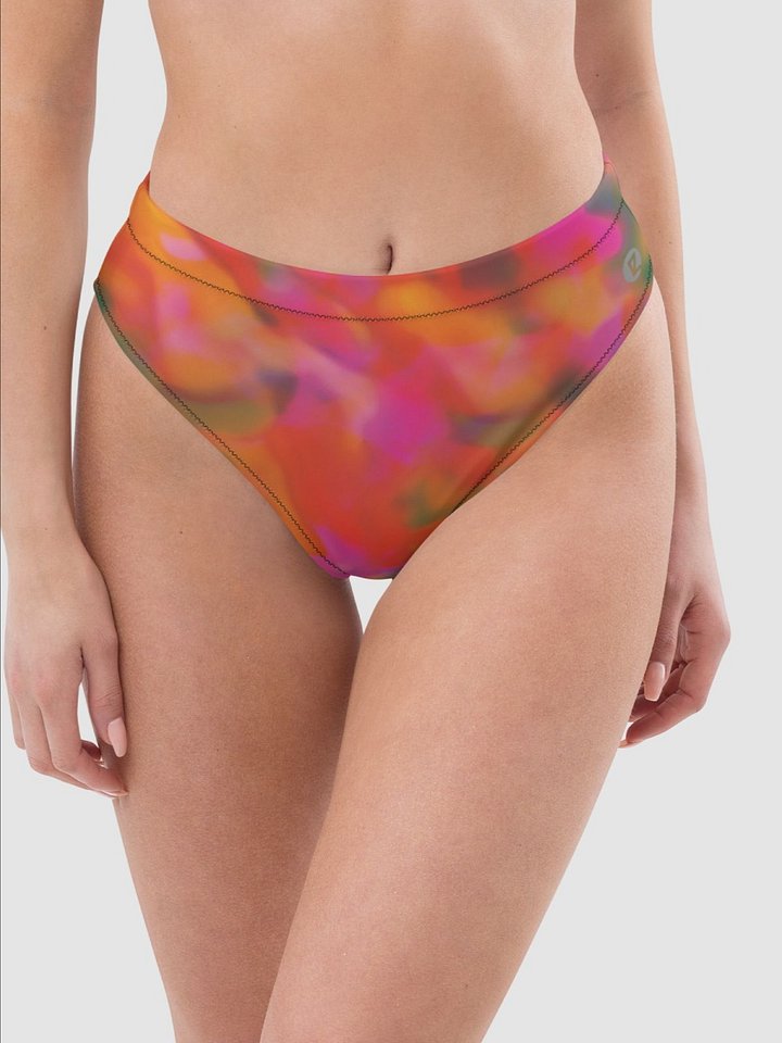Recycle Padded Bikini Bottom "Trendy Vibrant Pink Orange Tie Dye" Printed product image (2)