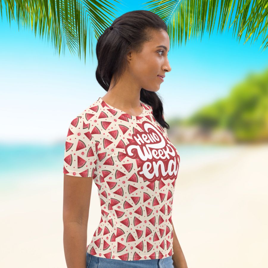 Hello Weekend Watermelon All Over Print T-shirt product image (7)