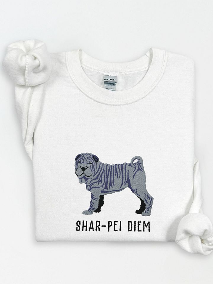 Shar-Pei Diem Sweatshirt (Embroidered) of a Chinese Shar-Pei(Blue) product image (1)