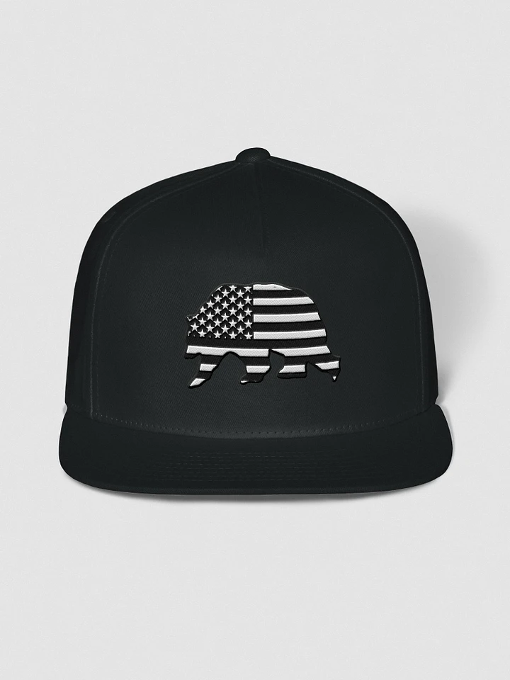 Black and White Grizzy Bear Flat Brim Snapback product image (1)