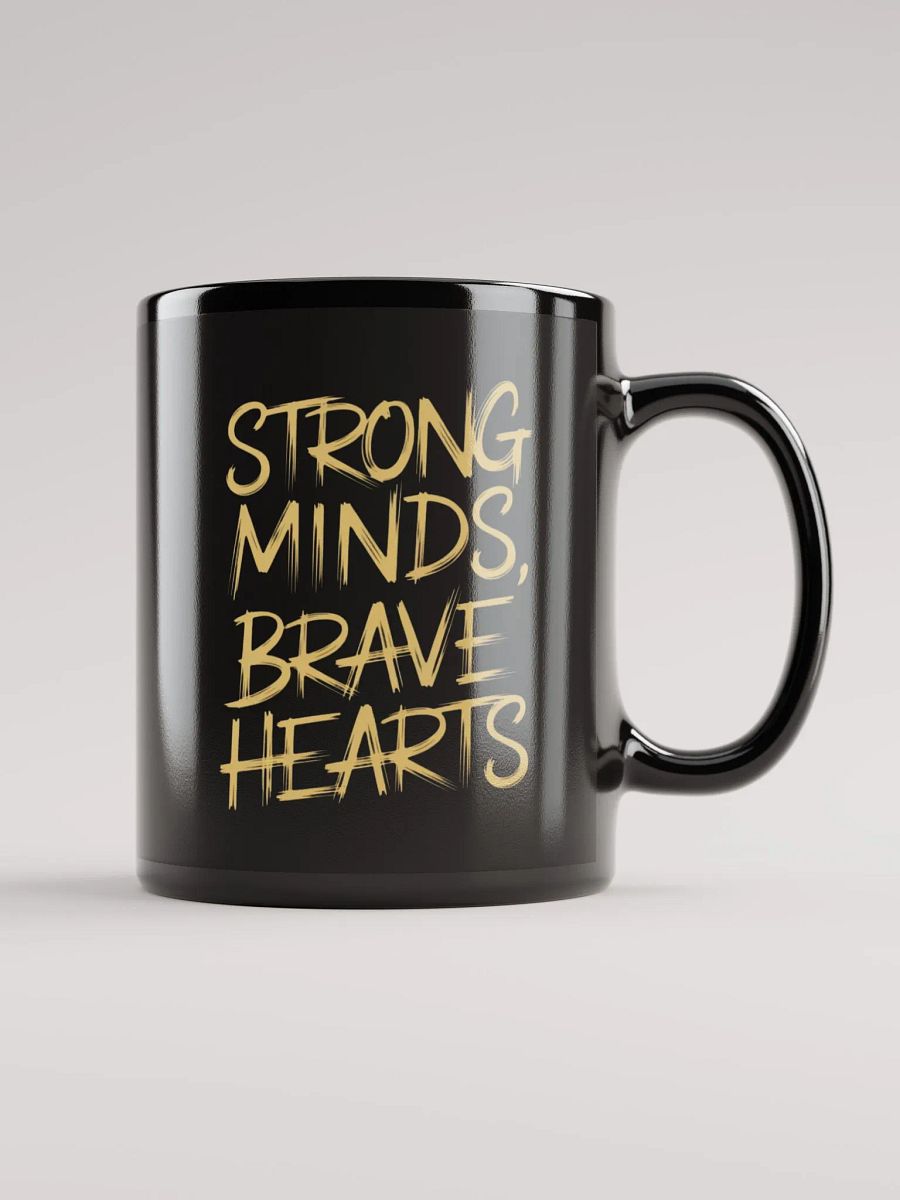Hero Menswear "Strong Minds, Brave Hearts" Black Ceramic Mug product image (2)