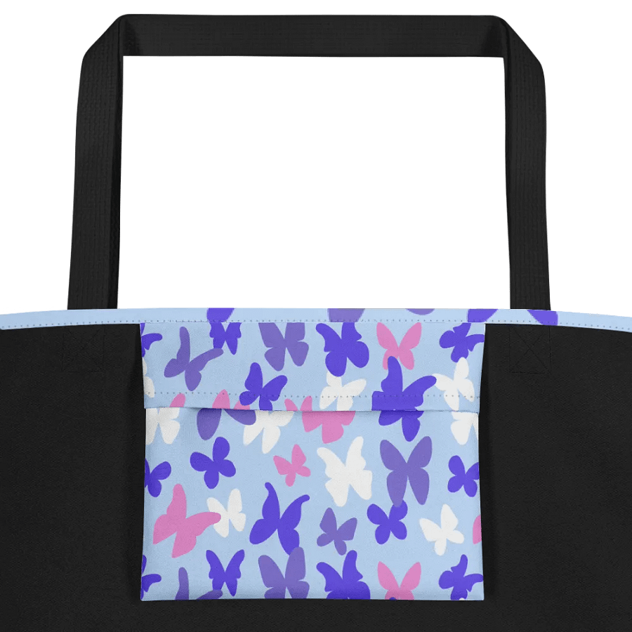 All-Over Print Large Tote Bag w/ Pocket - Butterflies product image (2)