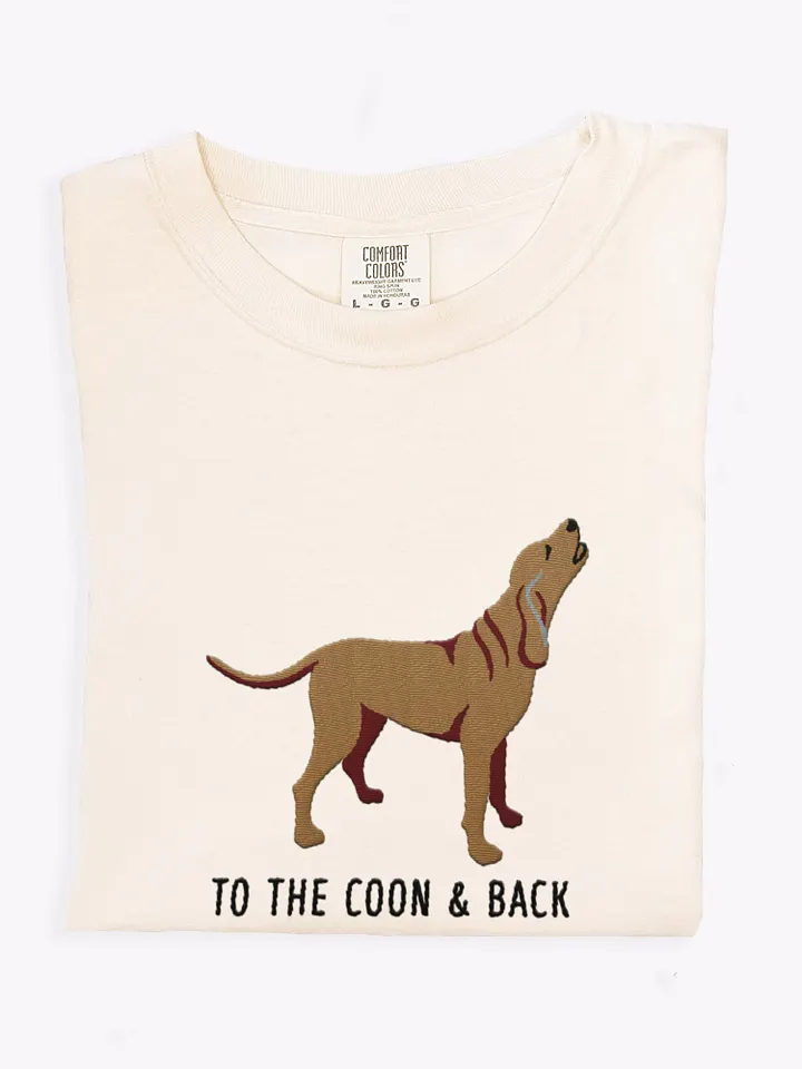 To the Coon and Back T-Shirt(Embroidered) of a Redbone Coonhound product image (1)